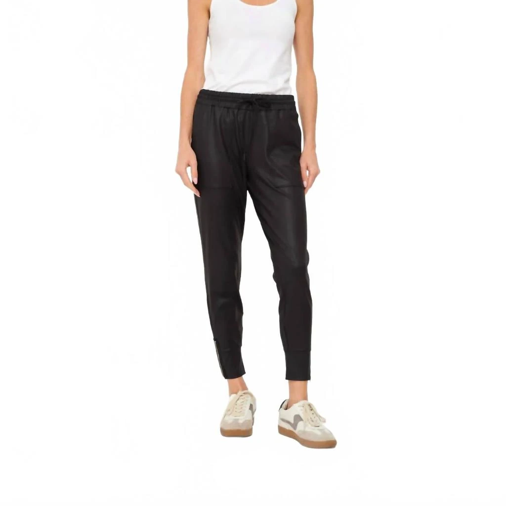 SIX/FIFTY Coated Zip Jogger In Black