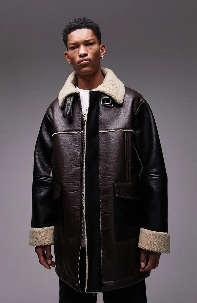 Topman Oversize Faux Shearling Coat 1