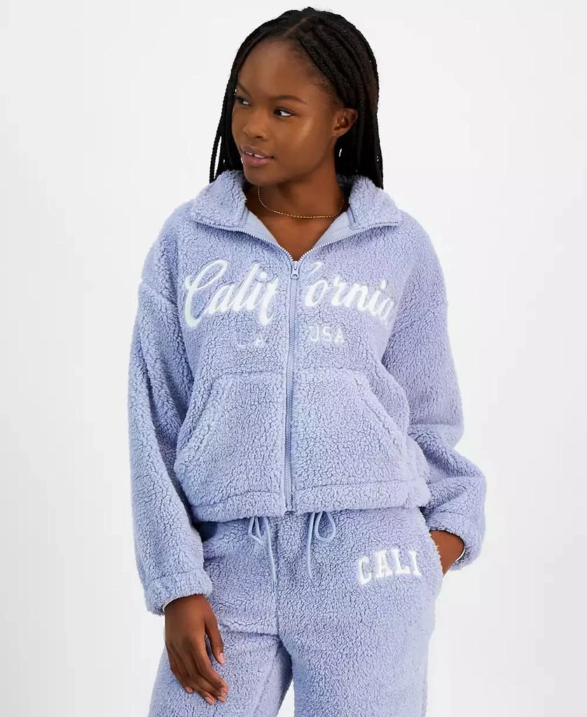 Madden Girl Juniors' Cozy Sherpa Zip-Up Jacket 1