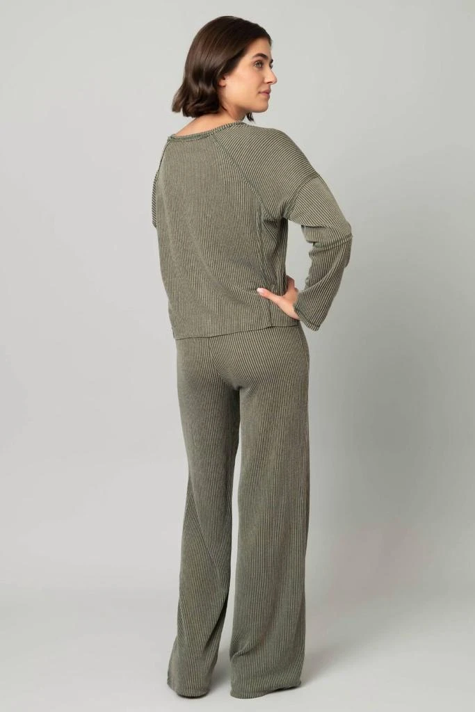 Pine Apparel Pine Apparel - Cable Box Cut Top With Pull On Pant Set 3