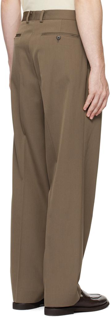 AURALEE Taupe Light Wool Max Gabardine Two-Tuck Trousers