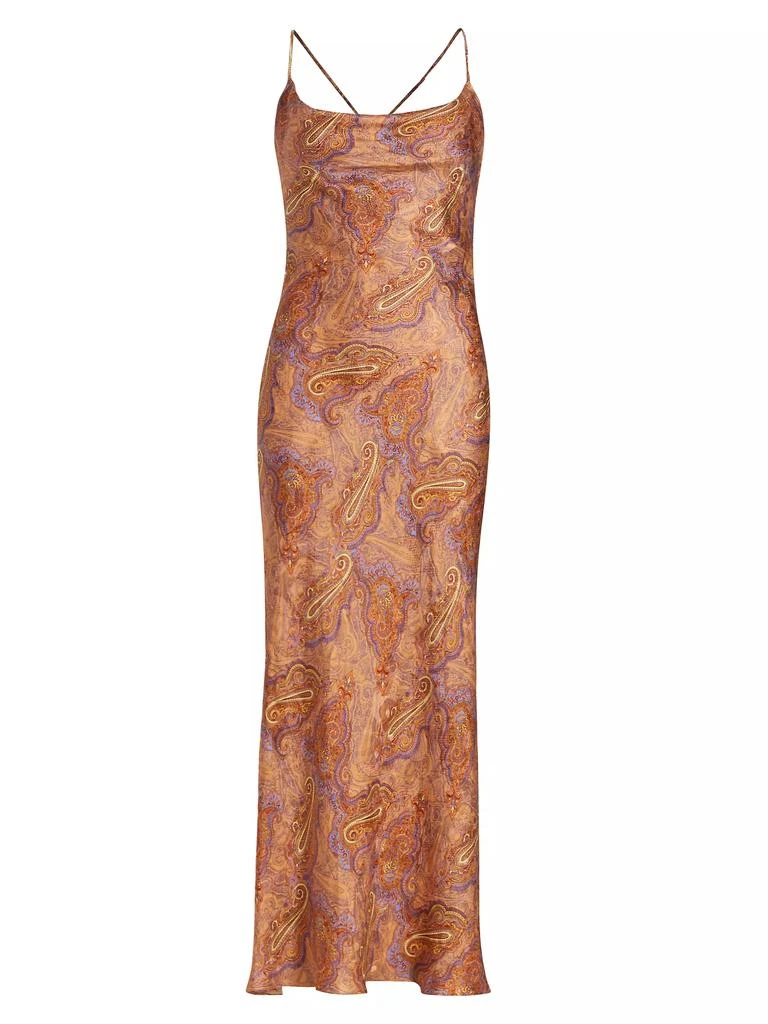 Adriana Iglesias Jana Paisley Silk Slip Dress 1