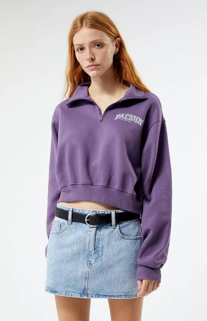 PacSun Los Angeles Half Zip Cropped Sweatshirt 1