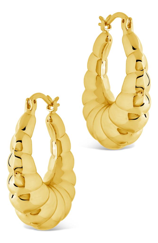 Sterling Forever Melody Ribbed Large Hoop Earrings