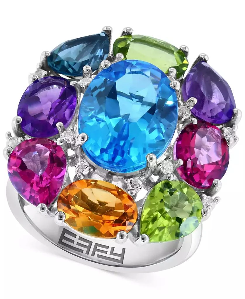 Effy EFFY® Multi-Gemstone Cluster Statement Ring (16-3/4 ct. t.w.) in Sterling Silver