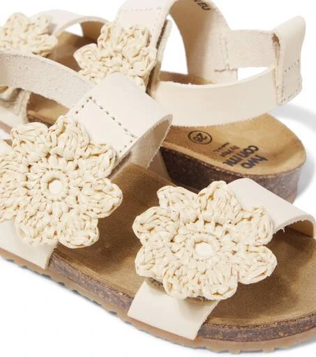 PèPè Floral-appliqué leather sandals 5