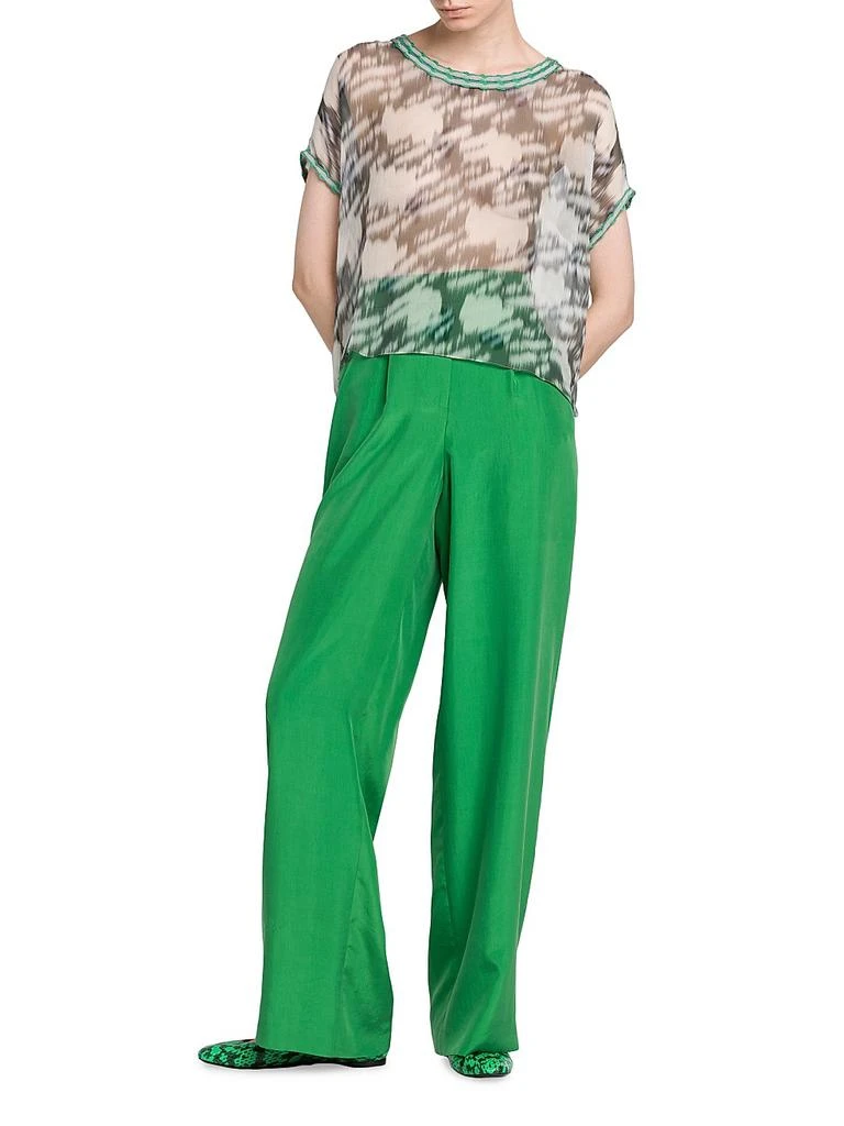 Giorgio Armani Printed Sheer Chiffon Top 2