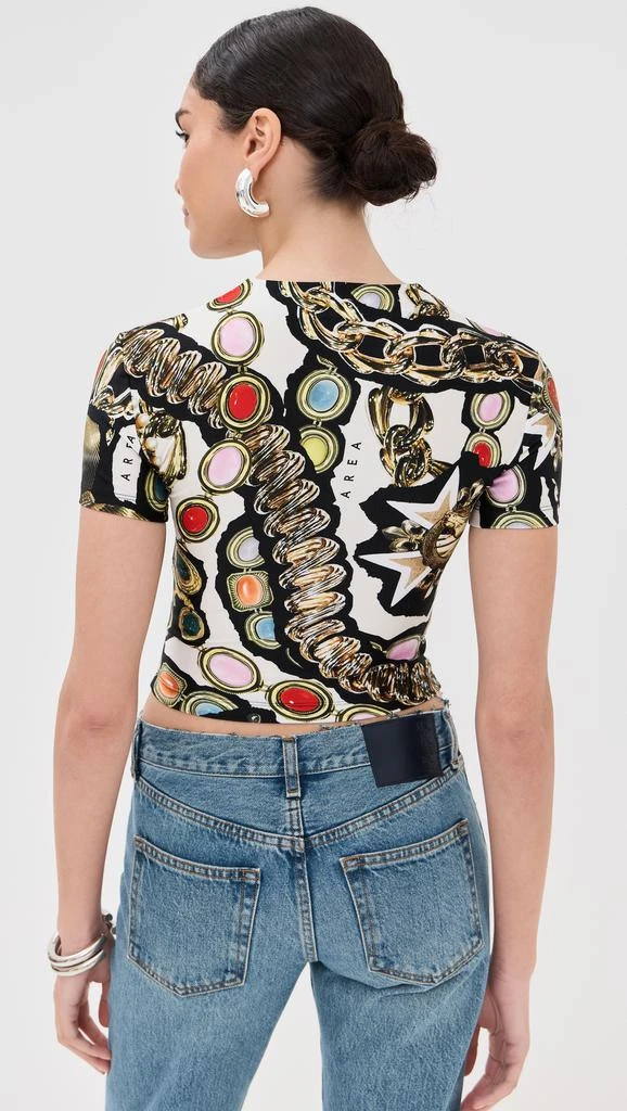 AREA Gemstone Chain Printed Cropped Tee 2