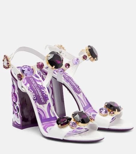 Dolce
Gabbana Majolica embellished leather sandals 1