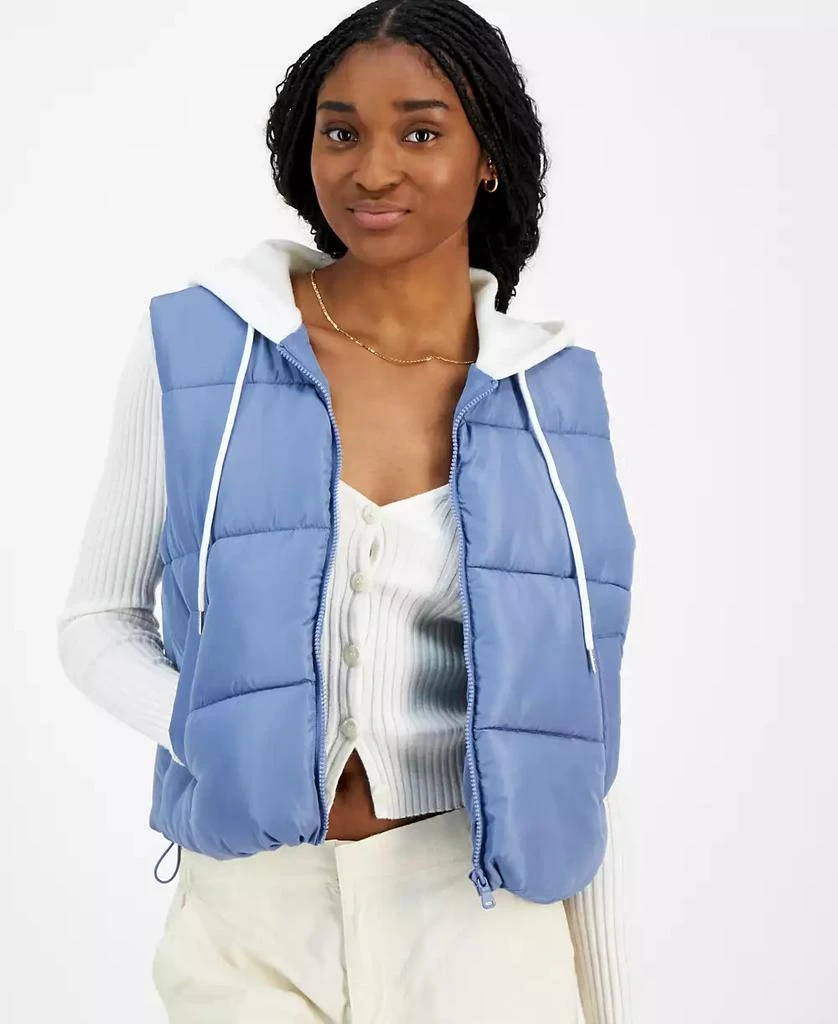 Madden Girl Juniors' Hoodie Puffer Vest 1