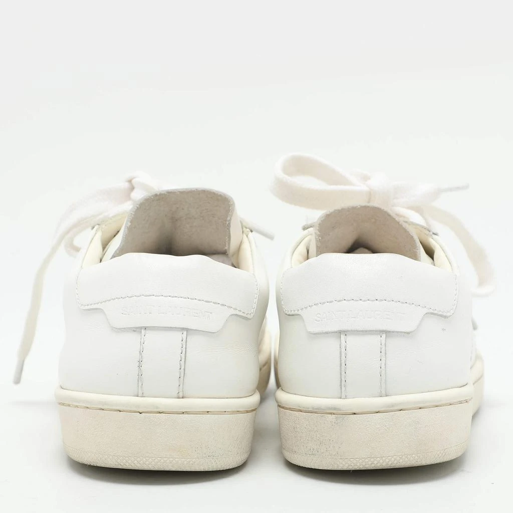 Yves Saint Laurent Saint Laurent White Leather Low Top Sneakers Size 34 5
