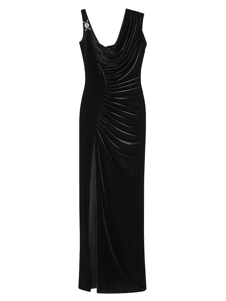 Versace Women's Draped Velvet Column Gown - Black - Size 4