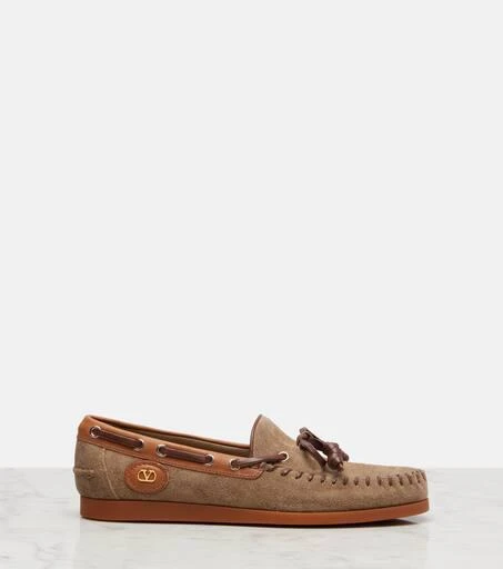 Valentino Palm Avenue VLogo suede boat shoes 4
