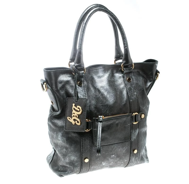 Dolce & Gabbana D&g Metallic Grey Leather Golden Box Messenger Bag.. 2