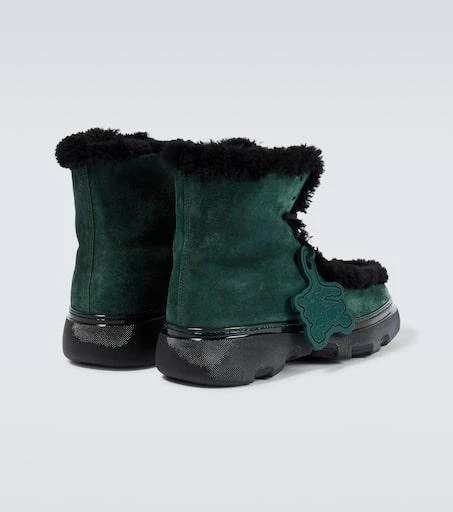 Burberry Shearling-trimmed suede ankle boots 6