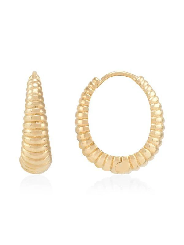 Saks Fifth Avenue 14K Yellow Gold Huggie Earrings 1