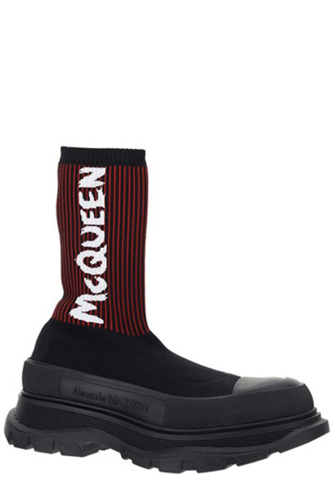 Alexander McQueen Alexander McQueen Logo Intarsia High Ankle Sock Boots 3