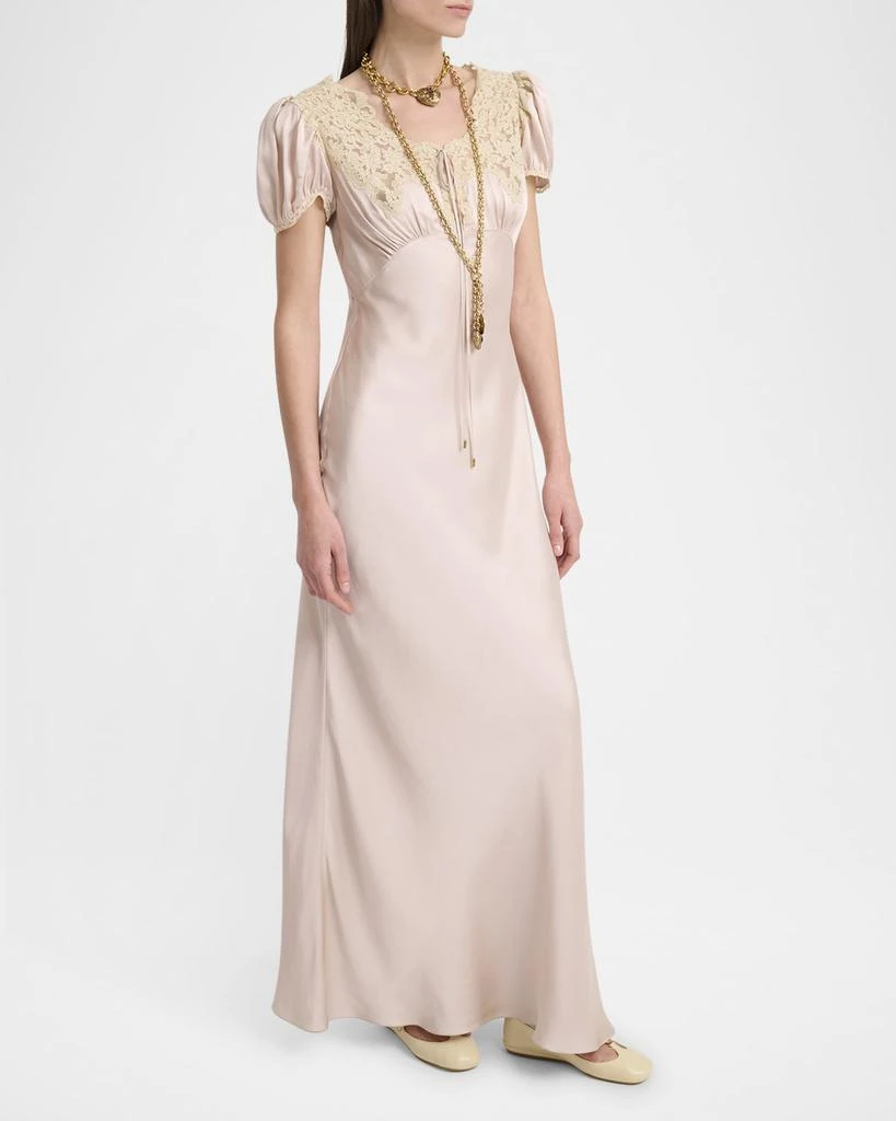 fitted lace wedding dress chloe sleeveless hollow lace maxi dress in beige – Bella Galvan main image 1