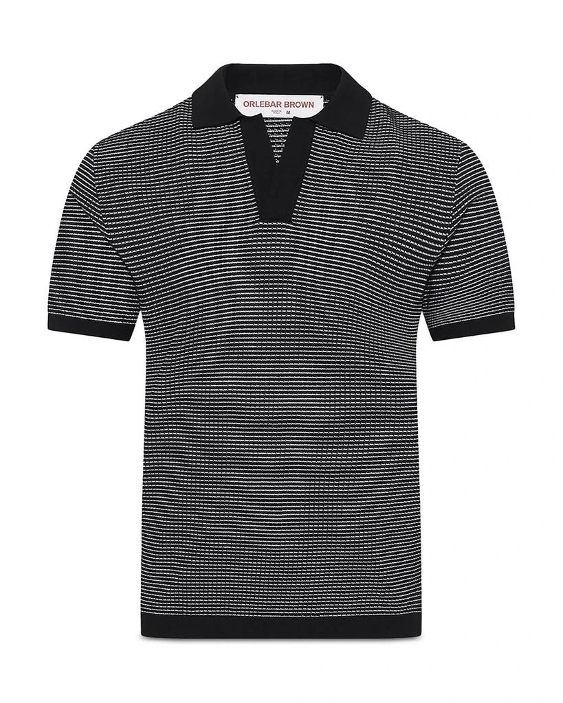 ORLEBAR BROWN Roddy Two Tone Waffle Knit Mesh Classic Fit Polo Shirt 4
