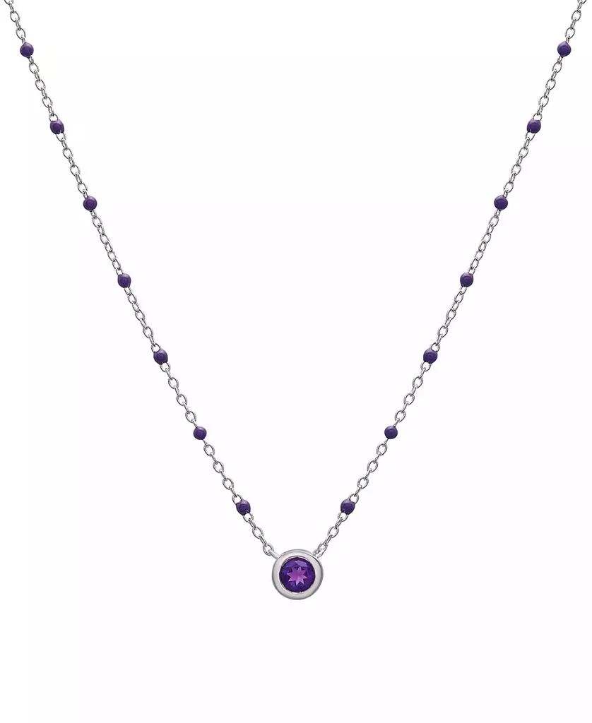 Macy's Birthstone Gemstone Necklace in Sterling Silver, 16" + 2" extender 1