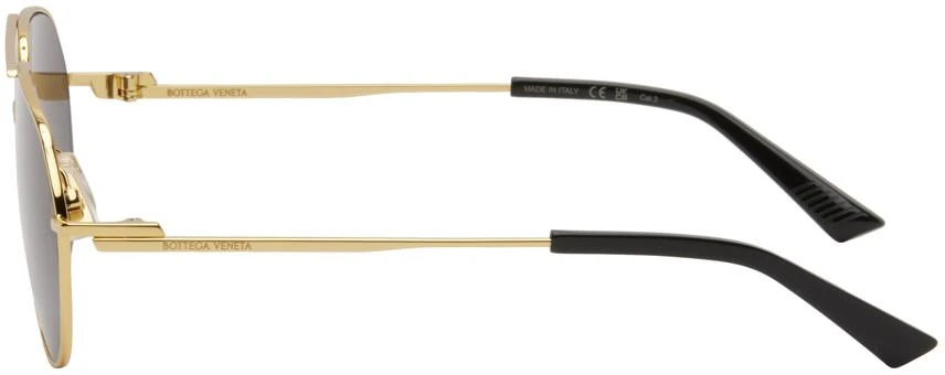 Bottega Veneta Gold Split Pilot Metal Sunglasses 3