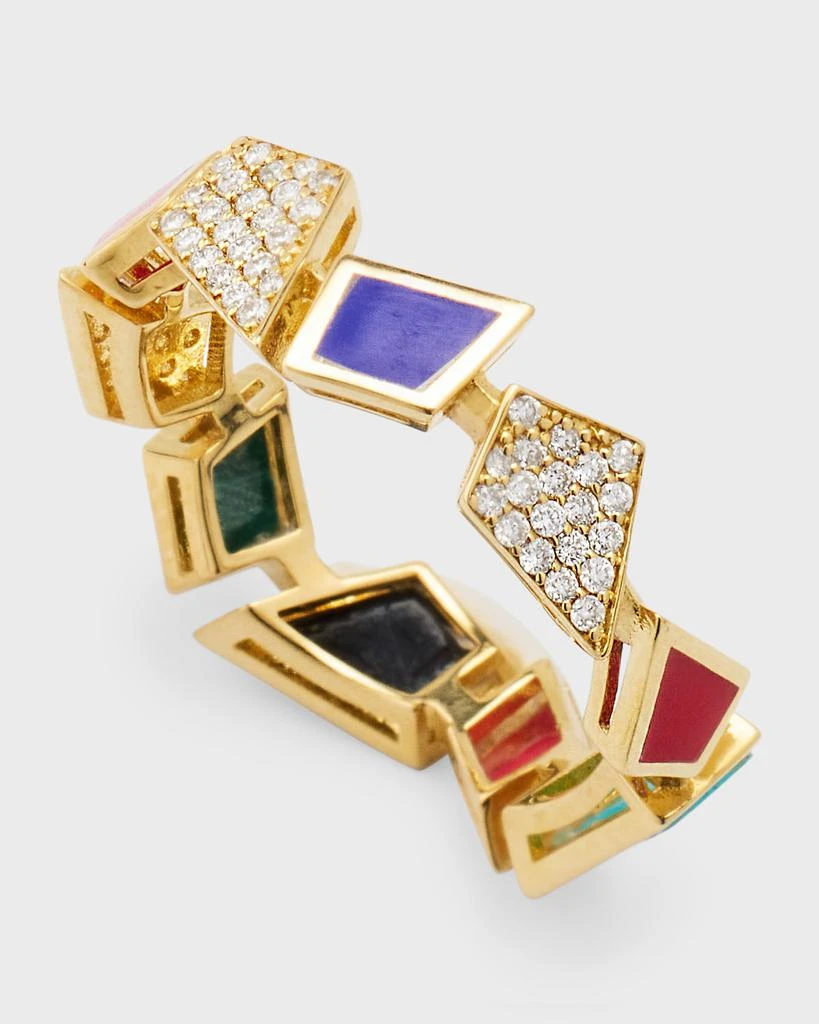 L'ATELIER NAWBAR 18K Yellow Gold Fragments Diamond And Coral Ring 3
