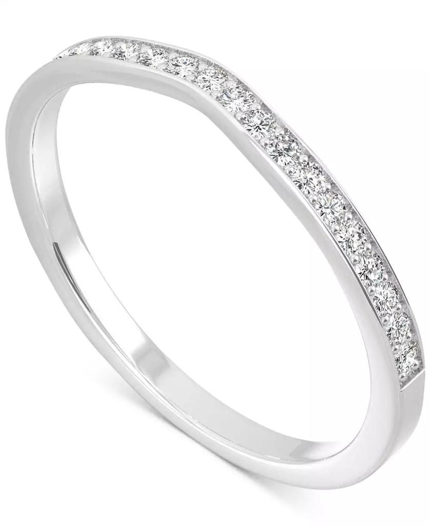 Charles & Colvard Moissanite V-Shape Wedding Band (1/5 ct. t.w. DEW) in 14k White Gold