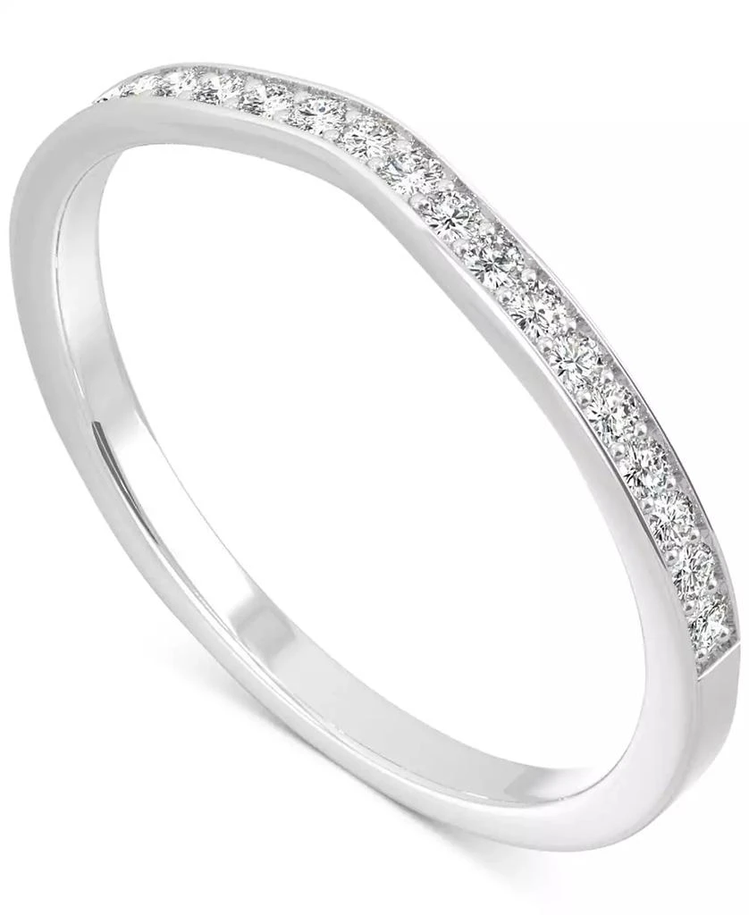 Charles & Colvard Moissanite V-Shape Wedding Band (1/5 ct. t.w. DEW) in 14k White Gold 2
