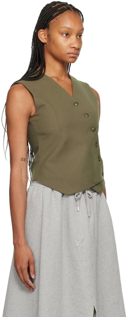 The Frankie Shop Khaki Maesa Cross Vest 2