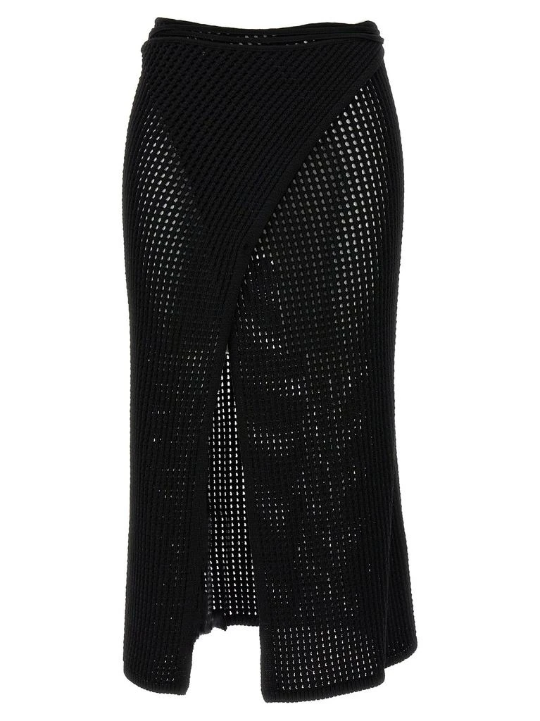 ANDREA ADAMO Andrea Adamo Slit-Open Crochet Knitted Midi Skirt 1