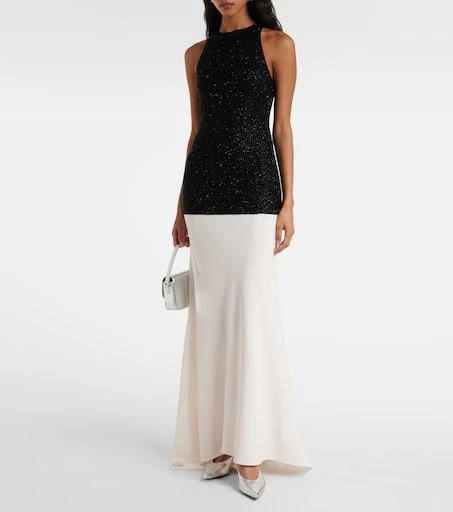 Staud Gabrielle beaded crêpe gown 2