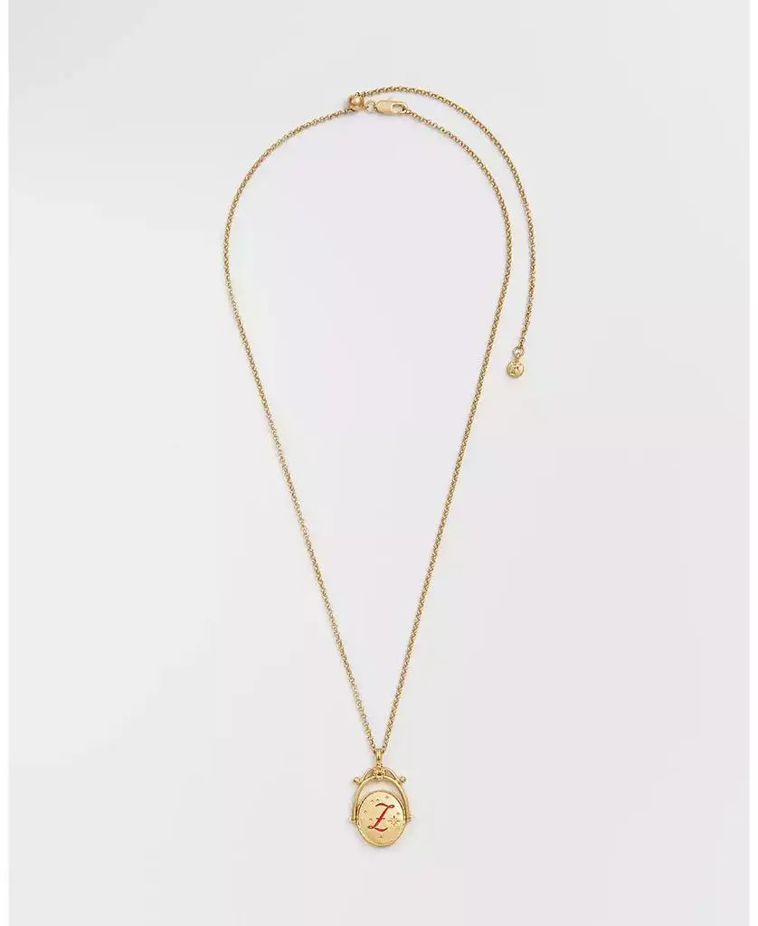 Fable England Z Initial Zigzag Clover Spinner Chain Necklace
