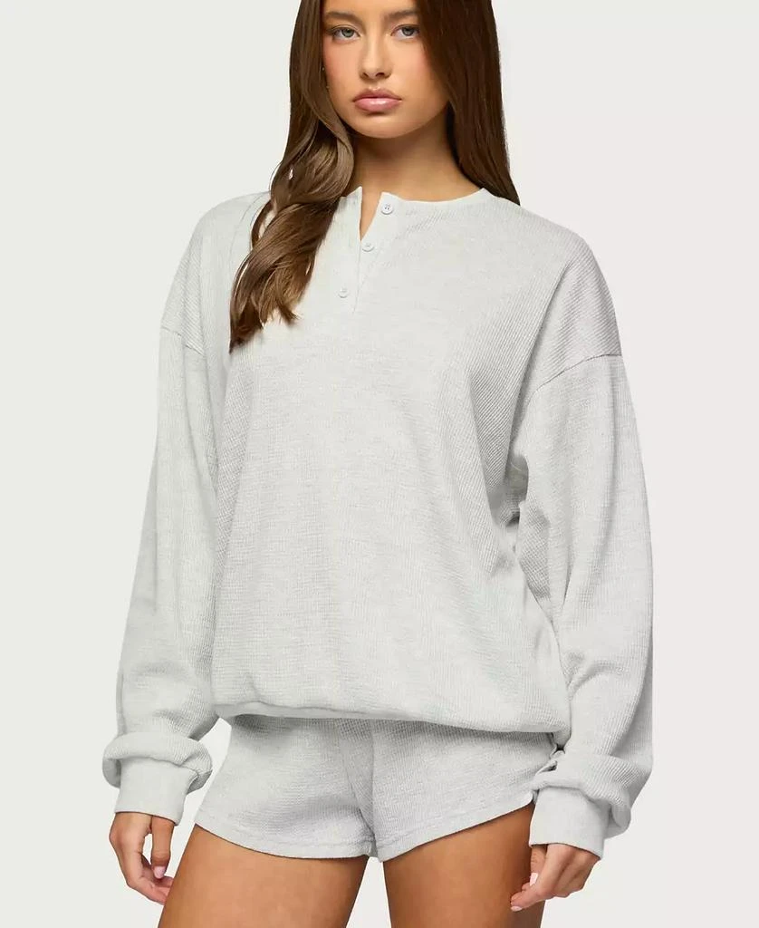 Edikted Women
s Baila Waffle Henley Top 5