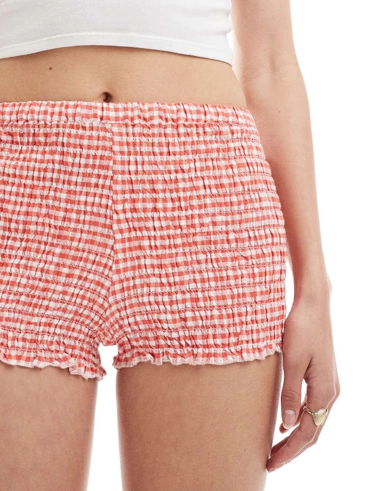 Cotton:On Cotton On shirred micro short in nectarine gingham
