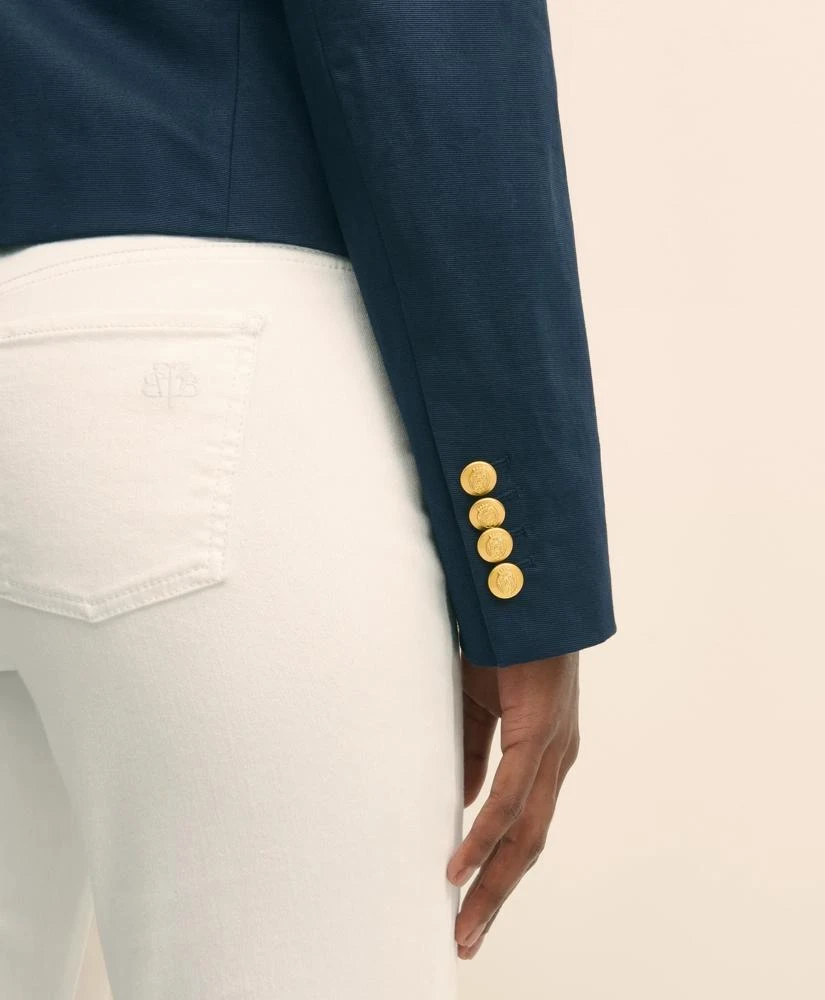 Brooks Brothers Cropped Double-Breasted Blazer in Cotton Faille 3