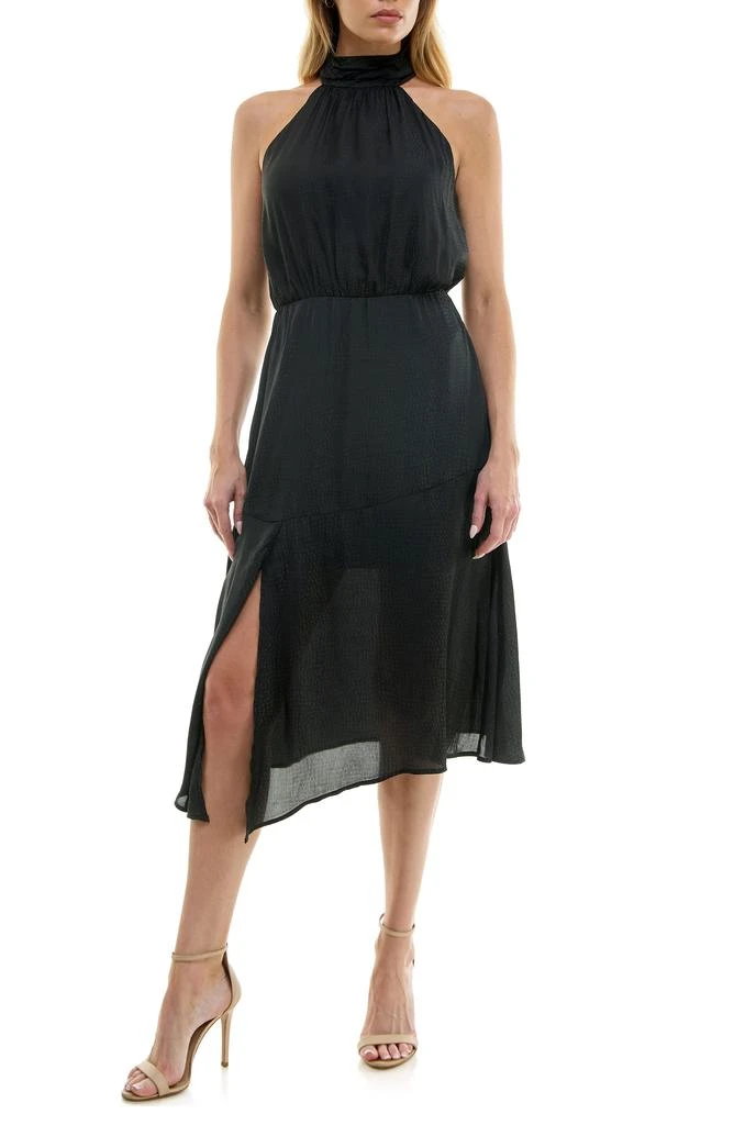 Socialite Tiered Satin Midi Dress 1