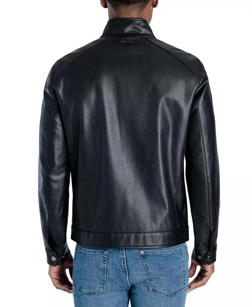 Michael Kors Men's Perforated Faux Leather Hipster Jacket, Created for Macy's 2