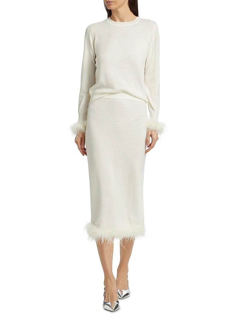 If Only Studio Tina Feather-Trim Wool Sweater 2