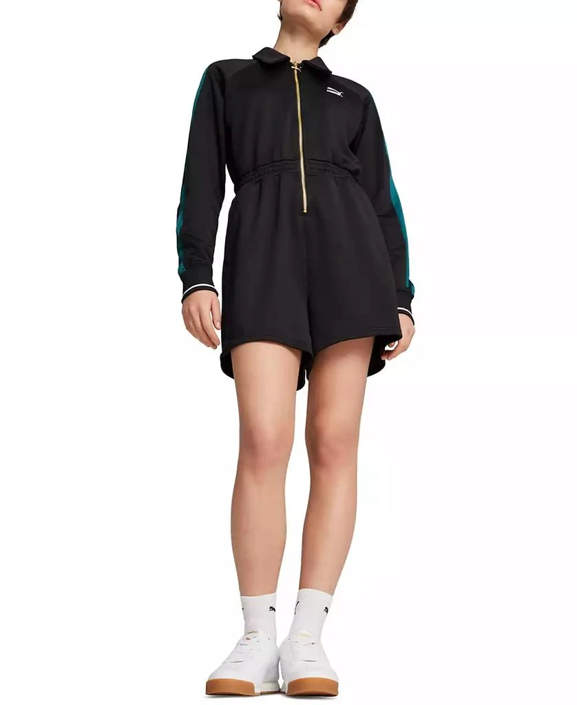 Puma Women's T7 Play Loud Zip Front Long Sleeve Romper 5