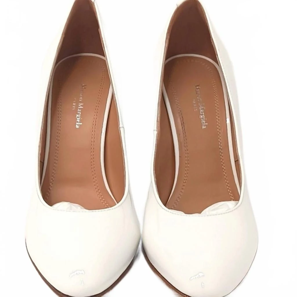 MAISON MARGIELA Women
s Patent Leather Court Pumps In White 1