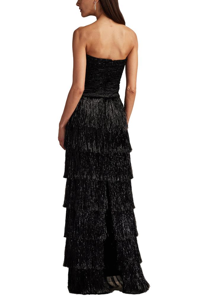 Tadashi Shoji Shania Sequin Velvet Fringe Gown