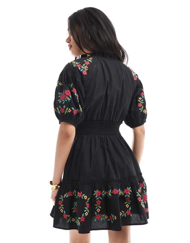 Shop Miss Selfridge western embroidered detail waisted mini dress in black  on Sale at BeyondStyle  Get 20% Off Miss Selfridge western embroidered  detail waisted mini dress in black with Limited-Time Flash