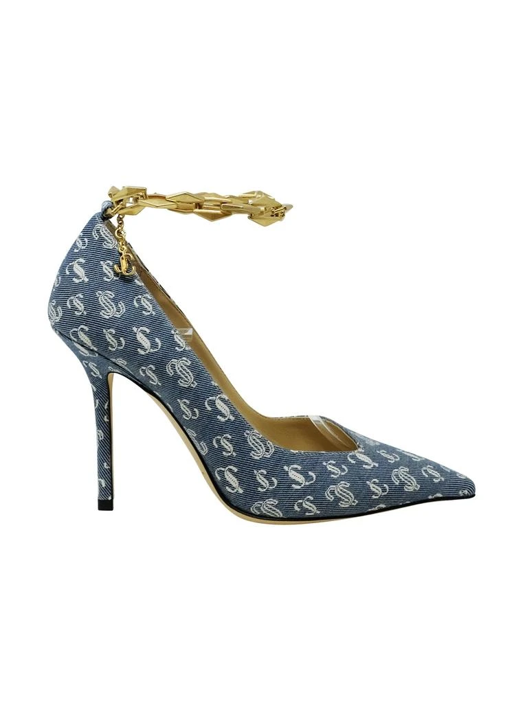 Jimmy Choo Denim Fabric Diamond Talura Pumps 1
