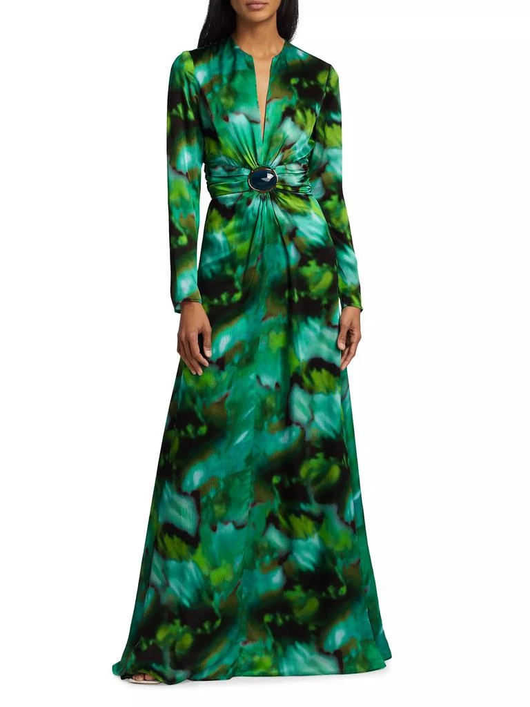 Silvia Tcherassi Zarina Silk Tie-Dye Gown 3