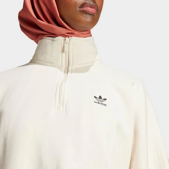 Adidas Women's adidas Originals Trefoil Essentials Half-Zip Fleece Sweatshirt 5