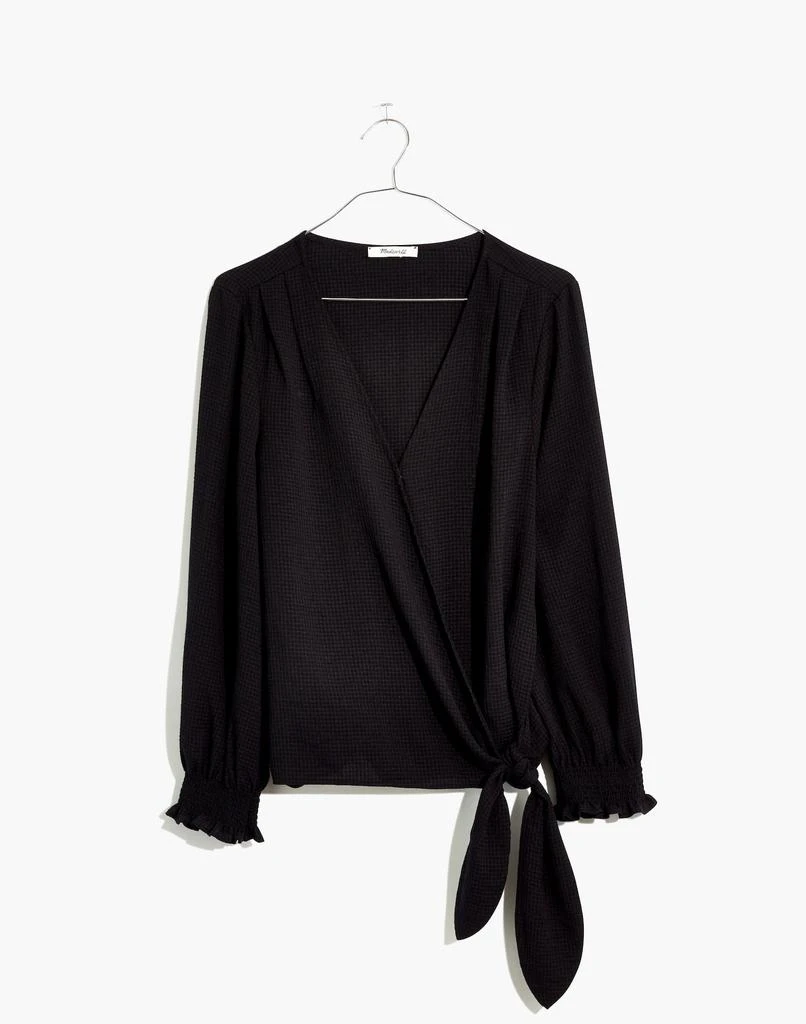Madewell Smocked-Sleeve Wrap Top 4