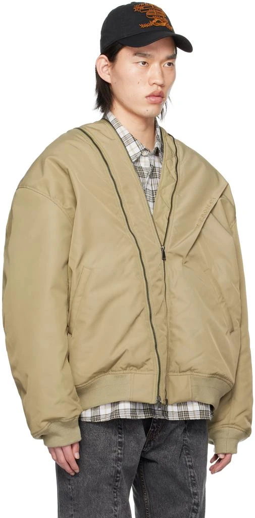 Y/Project Beige Double Zip Bomber Jacket 2