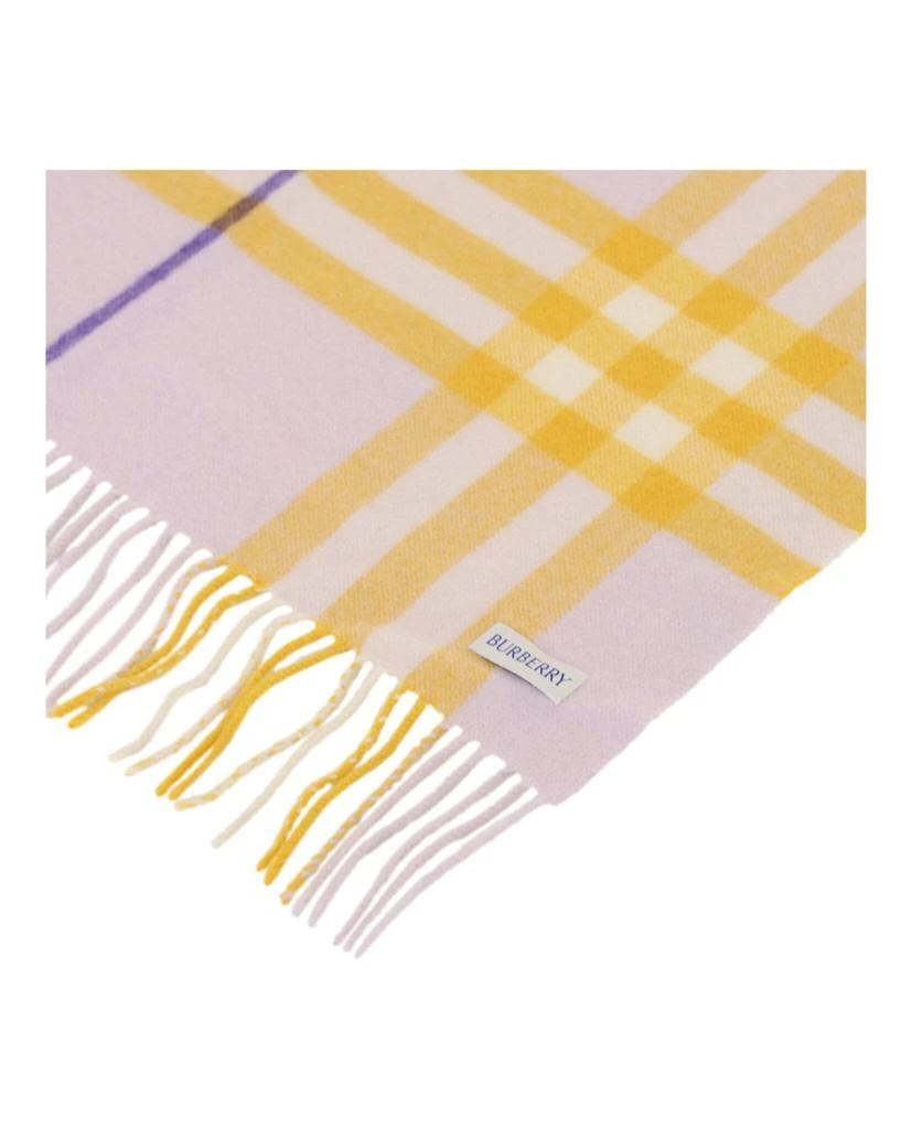 Burberry Check-Pattern Fringed Cashmere Scarf 3