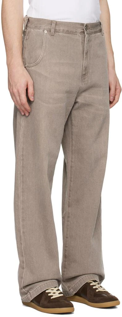 mfpen Brown Straight Cut Rivet Jeans 2