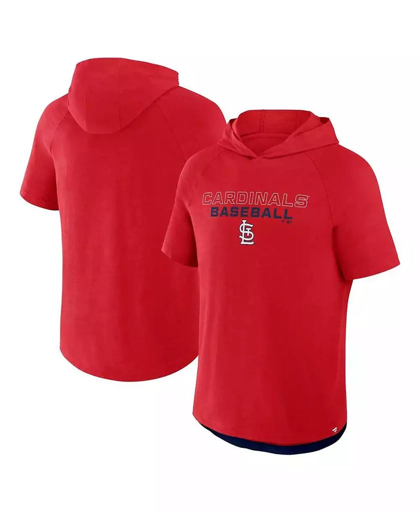 Fanatics Men's Red St. Louis Cardinals Clubhouse Optimal Play Raglan Hoodie T-Shirt 1